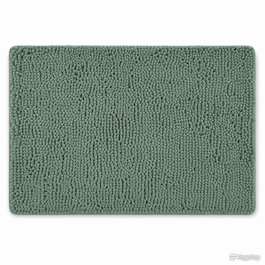1-Piece Plush Short-Pile Chenille Anti-Slip Grip Rubber Back Mat, Quick-Dry, Stain-Resistant, Easy Clean Rubber Mat for Bathroom Wet Areas & Decor, Easy Clean Bath Mats