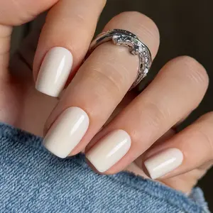 Chic Mickey Gray Press-On Nails | CurvLife Nail | 30pcs Short Squoval Fake Nails | Glossy Finish with Soft Gray Shade | Easy to Apply, Comfortable Fit & Long-Lasting Hold | Great for Daily Errands, Office Hours, Casual Dinners & Semi-Formal Occasions