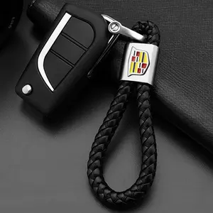 Car Style Woven Keychain for Cadillac Leather Keychains, Durable Car Accessory, Perfect Gift for Cadillac Owners, Stylish & Functional Design