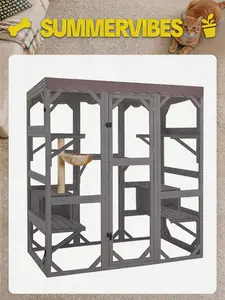 #Summervibes #petlovers Aivituvin Walk-In Catio with 5 levels,Scratching Post,Hommock,Outdoor Catio tiktokshopspringglowup