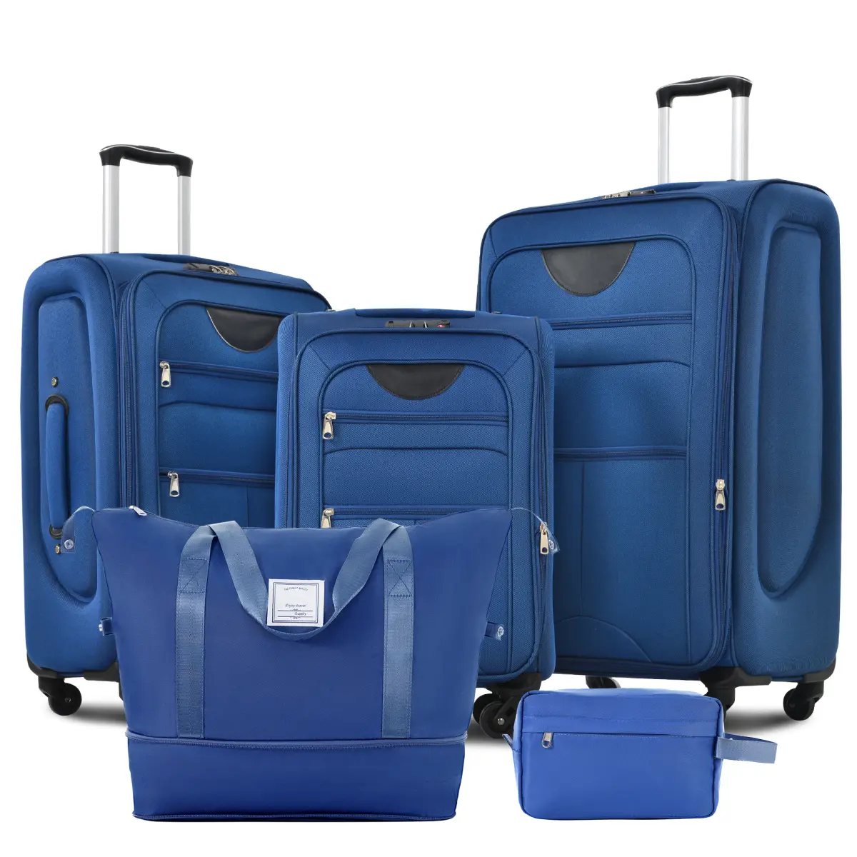 Fahuac 3-Piece Expandable Softside Luggage Sets - 22/26/30-Inch Upright Spinner Bags, Duffel, Lightweight Softshell, TSA Lock, 360° Wheels, External Zip Pockets (TSA-Proof, Durable, Expanding, Flexible), Tsa-Proof Luggage Sets