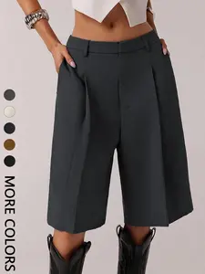 Women's Casual Solid Color Fitted Pants, Comfortable and Stylish, Perfect for Daily Wear, Ladies Fashion Essential, Minimalist, Casual Fit Waist