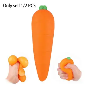 1/2 PCS Carrot Squishy, Carrot Squishies Stress Relief Toy, Anxiety Squishies, Fidget Cube Stress Relief, Carrot Realistic Slow Rising Squishies, Portable Anxiety Relief Tool & Cute Desk Decor