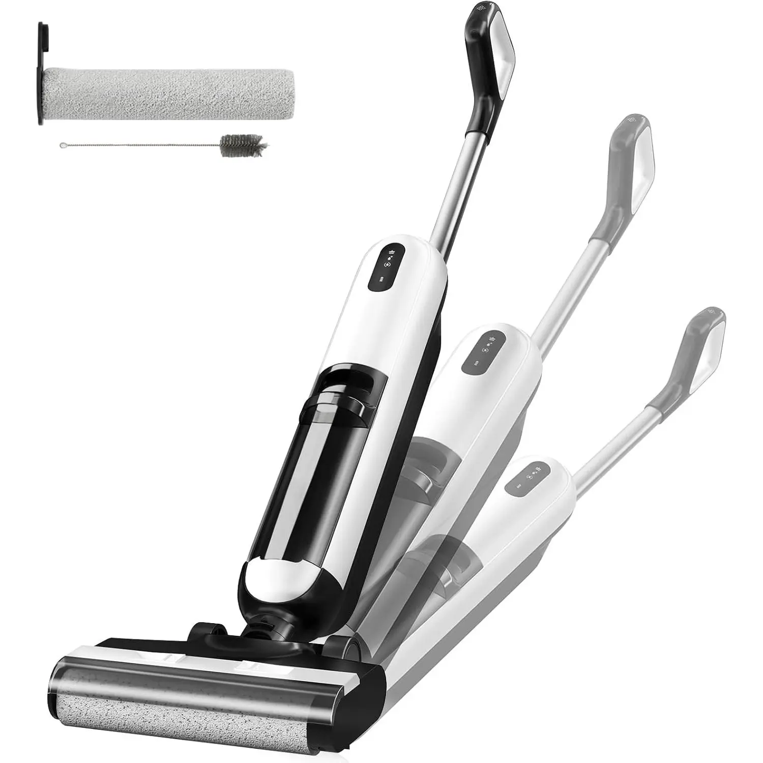 Cordless Electric Floor Mop Vacuum, Wet Dry Vacuum Mop Combo with Self-Cleaning, Dual Tank System, Edge Cleaning for Hardwood Tile Laminate Floors, 25 Min Runtime