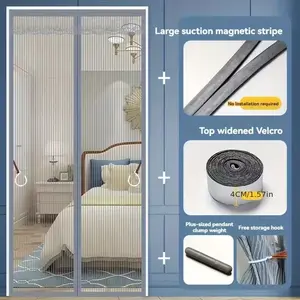 Magnetic Screen Door, Heavy-Duty Fiberglass Mesh, Easy Assembly, 100% Sealed, Pet-Friendly, Fine Mesh, Fits Doors Up to 34x82 Inches