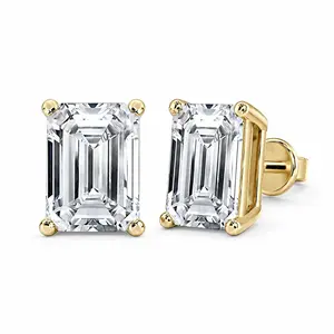 The Emerald Studs — Emerald Cut Diamond Earrings