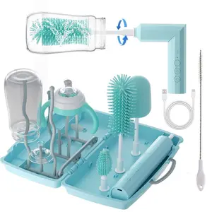 Valentine's Day Home Essential Rechargeable Electric Bottle Brush, Waterproof Electric Bottle Cleaner Set