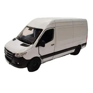 KINSMART 1:48 Scale Mercedes-Benz Sprinter Diecast Metal Model White 5 Inches Long with Openable Doors Collectible Car Diecast Metal Car Diecast Collectible