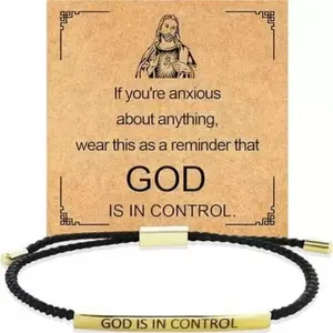 Bracelet GOD IS IN CONTROLElegant Design with Unique Patterns andLetters