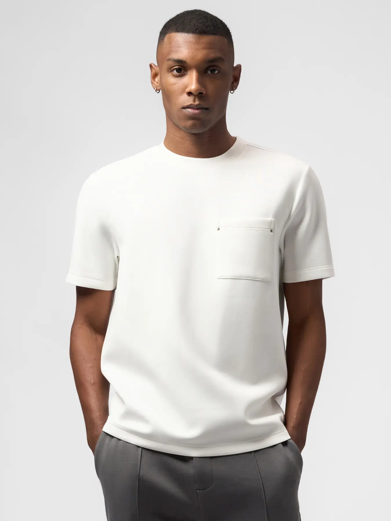 Fioboc Men's Modal Blend Pocket Tee with Rivet-Silky Soft Breathable Summer Top