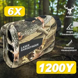1200Y Laser Rangefinder Camouflage Rechargeable TYPE-C Battery ABS Material for Hunting Golf Distance Speed Angle Measurement Ballistic Compensation Flagpole Locking Function