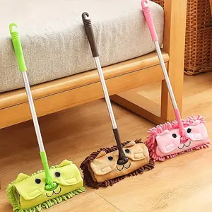 Mini Household Cleaning Mop, 1 Count Creative Cartoon Design Retractable Floor Cleaning Mop, Cleaning Supplies, Household Cleaning Tool, Mop Handle