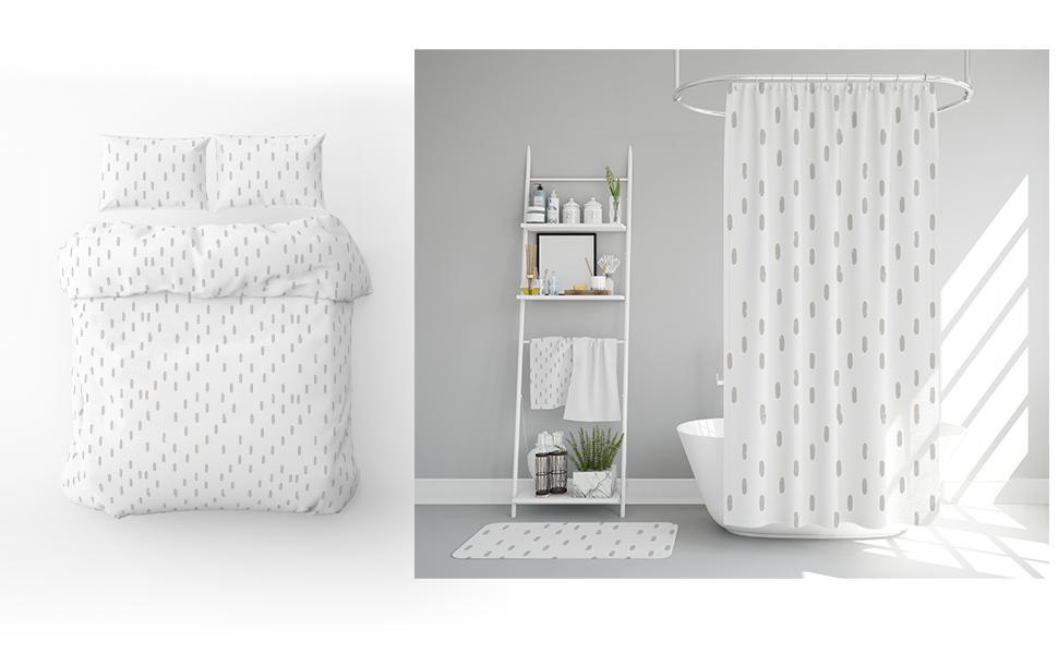 Silver Cube Blackout Curtains | White Ring Top | No Tiebacks，2panels curtain