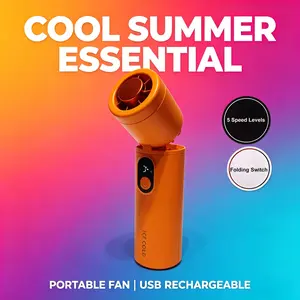 Ice Pack Handheld Fan, 5 Speed Settings, Semiconductor Cooling, Digital Display, Hall Sensor, Adjustable Angle, Non-Slip Base, Indoor Outdoor Use，2026 Suitable for football match viewing