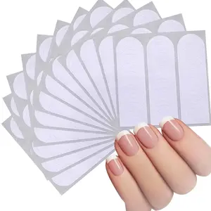 100pcs French Style Nail Art Sticker, Self Adhesive Nail Decal, Nail Art Decoration For Women & Girls