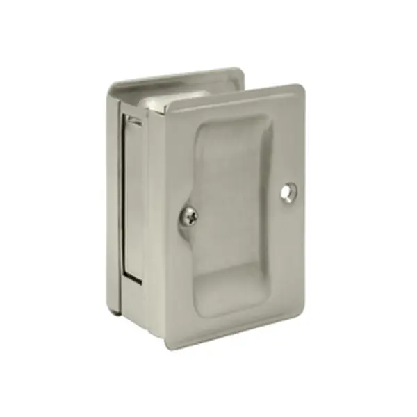212 MAIN Solid Brass Passage Lock - Heavy-Duty Adjustable Size Pocket Lock for Motorcycle Owners, 3.25x2.25 in Antitheft Device, Satin Nickel Finish, 1 Year Finish Warranty, Corrosion-Proof, Weather-Proof, Mount Bolts Included, Packed With Mounting Hardwa