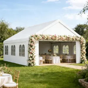 Carport 20x20 Party Tent Heavy Duty Canopy Waterproof Outdoor Garage w/Removable Sidewall Windows Canopy Tent for Wedding Event Backyard Barbecues