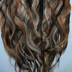 Fall Flow Brush-able Dreadlock Extensions - Multi-Color Synthetic Hair for Natural Look and Easy Application