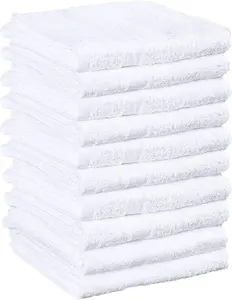 White Salon Towels - 16 x 27 Inch Soft Cotton Hand Towels for Hair Stylists, Barbers & Spas - Quick Dry, Durable Towel for Facial, Pedicure, Manicure & Massage Use - Pack of 12