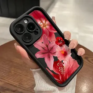 Soft Phone Case for iPhone 16 15 14 Pro Max 13 12 11 XR XS Plus E Elegant Flower Ensemble Pattern TPU Bumper Camera Lens Protection Rugged Durable Phone Cover