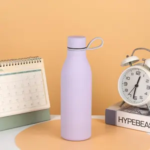 500ML Stainless Steel Insulated Vacuum Flask, Portable Water Bottle with Handle, Outdoor Sports Cup, Drinking Cup for Home Office School, Stainless Steel Thermos