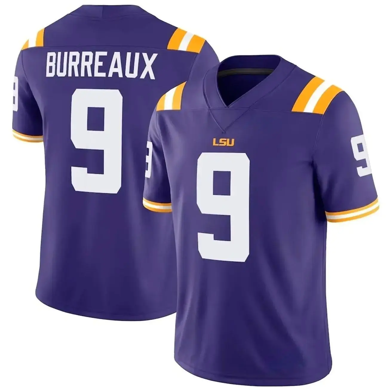 LSU Burreaux #9 Football Jersey, Purple College Player Style Game Jersey, American Football Fan Shirt, Unisex Sports Apparel, Game Day Streetwear Outfit, Gift for Football Fans E