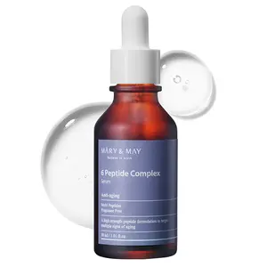 Mary&May 6 Peptide Complex Serum - Advanced Wrinkle Improvement with Firming and Lifting Effects - Korean Skincare - Fragrance Free, Hypoallergenic, Quick Absorbing, 1.01oz.