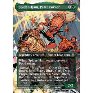 Spider-Ham, Peter Porker (201) - [Foil, Borderless] Marvel's Spider-Man (SPM)
