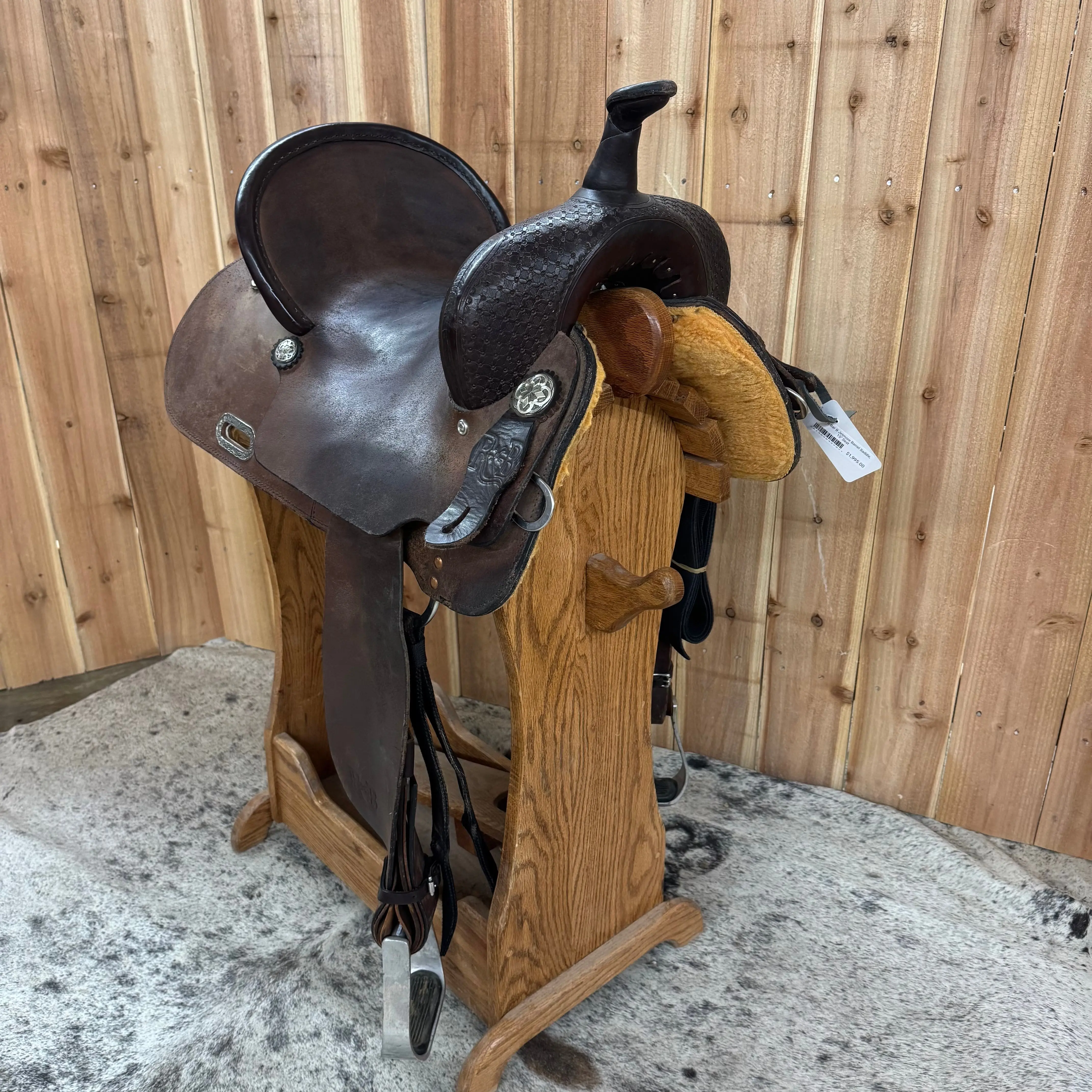 Used R Bar B Jetmore Barrel Saddle, 15" Seat