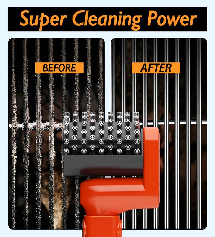 LFMUFNO Electric Grill Brush, Safe BBQ Brush for Grill & Heavy Duty BBQ Grill Brush with Stainless Steel,Safe Grill Accessories,Stainless Grill Grate Cleaner,Charcoal Grill - Gifts for Grill Men/Dad (Red)