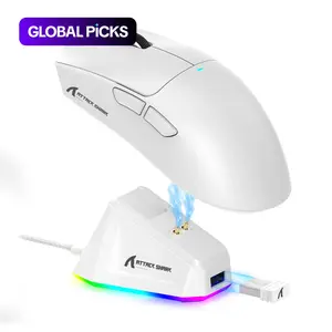 ATTACK SHARK X11 Wireless Gaming Mouse, Rechargeable RGB Lighting Mouse with Charging Base, Optical Sensor Mouse for Gaming & Office