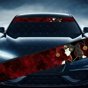 Queen of Spades Car Windshield Sticker, Decorative Vinyl Decal, Scratch Cover Waterproof UV Protection, Fits All Cars