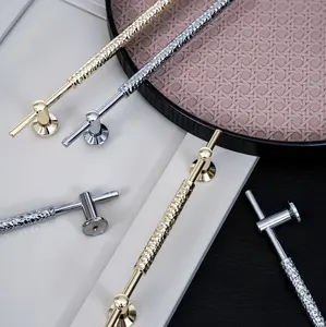 10 packs LuxeForge Textured Metal Cabinet Handle Collection - Hammered & Knurled Design