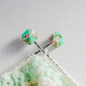Vintage Rose Hexagon Silicone Stitch Stoppers - Set of 2
