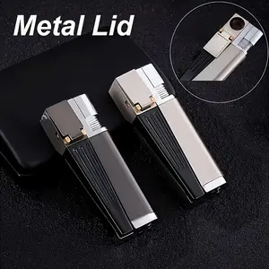 Refillable Dual-Function Metal Lighter, Foldable Portable Lighter Accessory, Ideal Gift for Men for Father's Day, Free Delivery (Butane Gas Excluded), Accessories