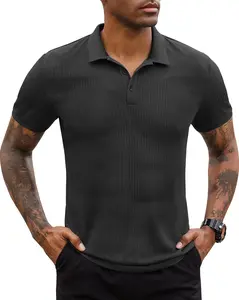 Stretch Polo Shirts for Men Short Sleeve Golf Polo Shirts Slim Polo T-Shirts for Men Golf Shirts Tennis Polo