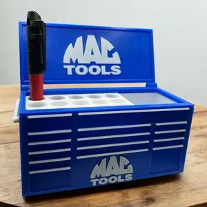 Mac Tools Workbench Toolbox Pen Holder - Mini Tool Chest Organizer for Desk, Durable 3D-Printed Material, Ideal for Mechanics, Woodworkers, and DIYersTools
