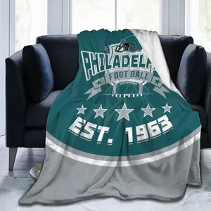 Philadelphia Football Flannel Blanket Soft Warm Cozy Game Day Inspired Look Blanket Ideal For Sofa Bed Chair Office Home Decor Tailgate Fan Gift