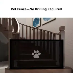 No Drill Pressure Mount Pet Barrier Foldable Dog Gate Portable Safety Fence for Doorways Hallways Indoor Use Durable Playpen Lockable Bite-Resistant balcony nets cat with Acrylic Door and Cage Set activity center Puppy Whelping Playpen