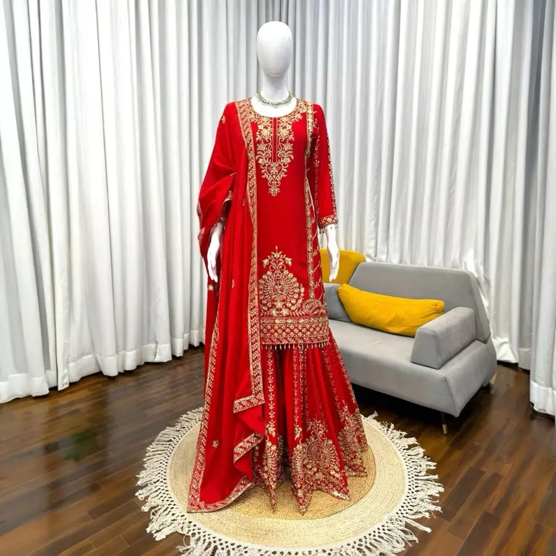 gold lehenga with red dupatta - TikTok Shop gold lehenga with red dupatta - TikTok Shop