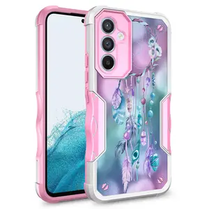 Luxury Graphics Design Hybrid Armor Cover Case Compatible With Samsung Galaxy A16 - Durable Phone Accessories Protection Floral