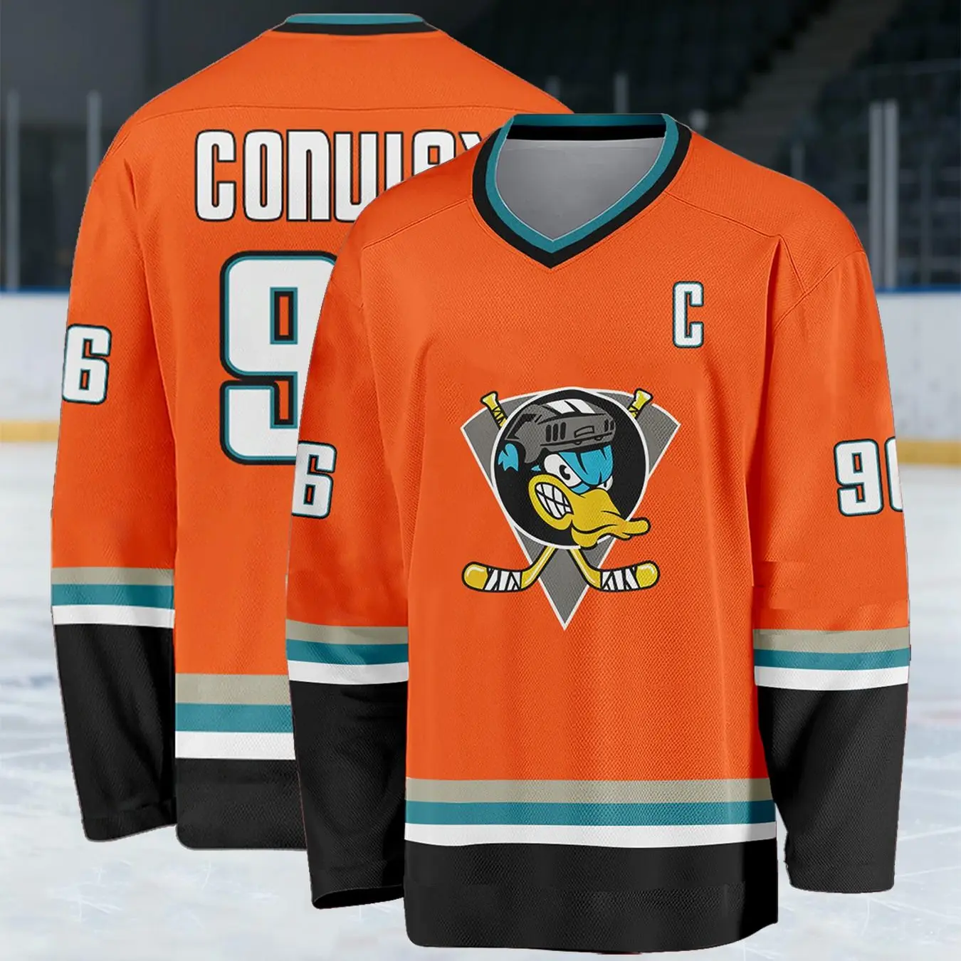Mighty Ducks Orange Ice Hockey Jersey #96, Charlie Conway Classic