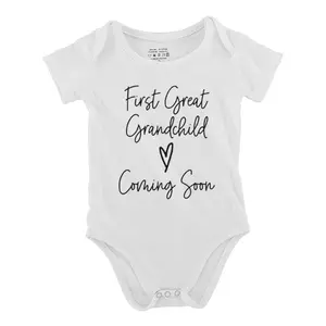 First Great Grandchild Coming Soon Baby Bodysuit Funny Babys Short Sleeve Onesies Romper for Infant Newborn Boys Girls Soft Casual Outfit with Snap Closures for Easy Diaper Change