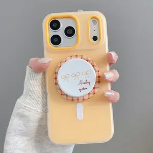 Phone Case,Luxury Candy-Colored 2-In-1 Magnetic Phone Case with Detachable Magnetic Bracket, Compatible with iPhone 17Air 16,15,14,13,12 Pro Max Plus Protective Cover, Frosted Soft Shell with Magnetic Wireless Charging,Shockproof Back Cover for 17 Pro Max