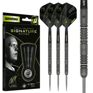 Winmau Michael van Gerwen MvG Signature Edition Steel Tip Darts - Tapered 24g 90% Tungsten Alloy