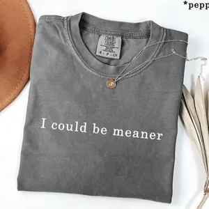 Comfort ColorsI Could Be Meaner T-Shirt, Soft Cotton Crewneck Shirt for Men and Women, Gift for Him or Her, Unisex Stylish Fit Top