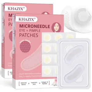 Micro Needle Eye Patches + 12 Round Hydrogel Acne Patches, Moisturizing & Hydrating, Suitable for Sensitive Skin, Travel-Friendly Design, Under Eye Patches