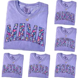 Comfort Colors Custom Personalized Mama Shirt, Floral Mom Spring T-Shirt, Custom Flower Grandma Tee, Floral Nana Auntie Mimi Gigi Grammy Shirt