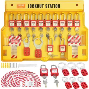 VEVOR 42 PCS Lockout Tagout Kits, Electrical Safety Loto Kit Includes Padlocks, 5 Kinds of Lockouts, Hasps, Tags Ties, Box, Lockout Safety Tools for Electrical Risk Removal in Industrial, MachineryVEVOR Super Brand Day