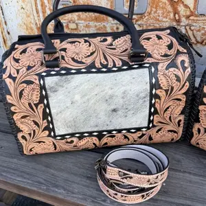 Tooled Leather Large Speedy Bag